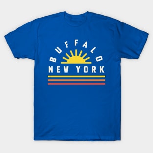 Buffalo NY Retro Vintage Stripes Sunshine T-Shirt